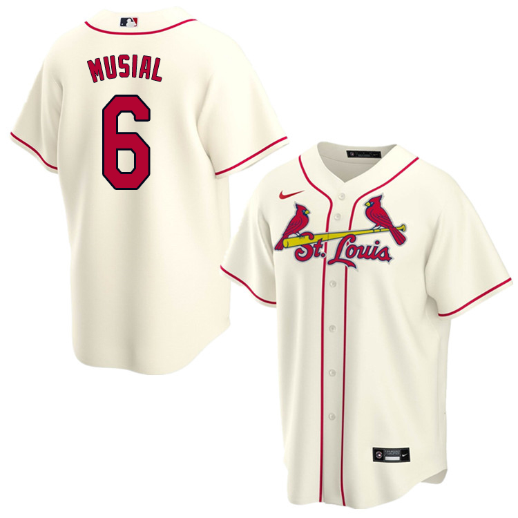 Nike Men #6 Stan Musial St.Louis Cardinals Baseball Jerseys Sale-Cream